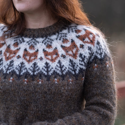 ✨ Into the Wild Sweater – Cozy Nordic Yoke Knit Pattern 🐺❄️