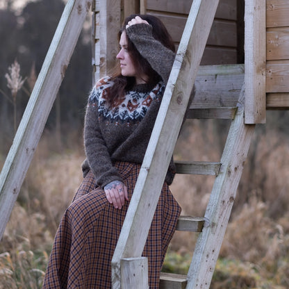 ✨ Into the Wild Sweater – Cozy Nordic Yoke Knit Pattern 🐺❄️