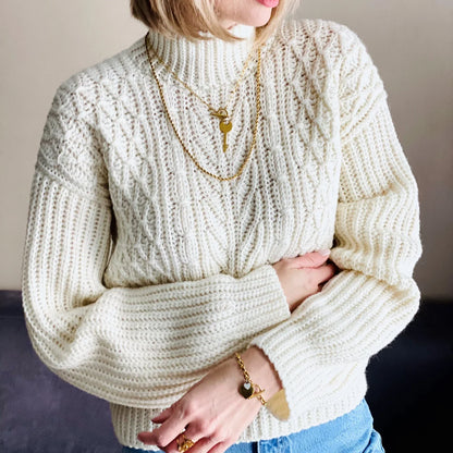 🧶 Fusion Crochet Sweater Pattern – Chic, Cozy & Textured (PDF)