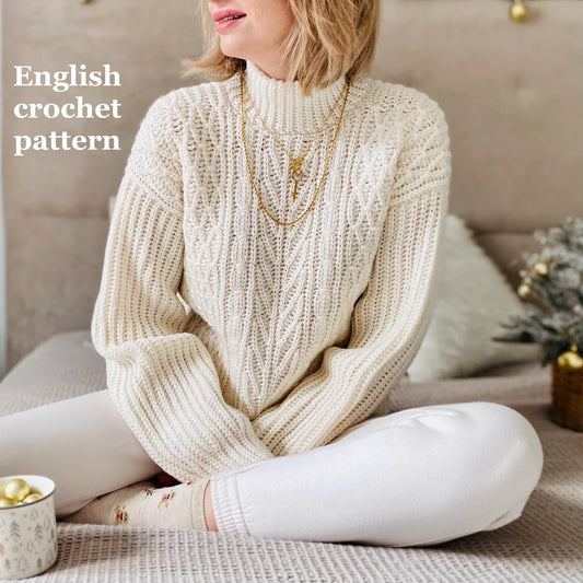 🧶 Fusion Crochet Sweater Pattern – Chic, Cozy & Textured (PDF)