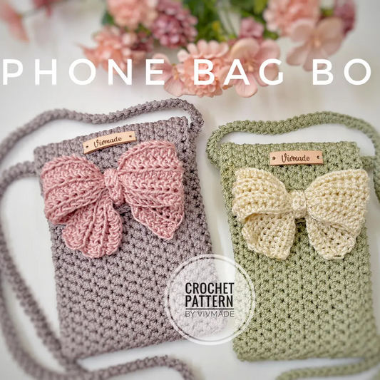 📱 Phone Bag with Bow – Cute & Modern Crochet Pattern